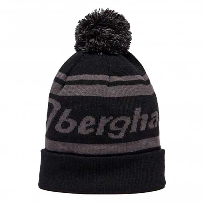 Berghaus Berg Beanie Bobble Hat in Black/Dark Grey