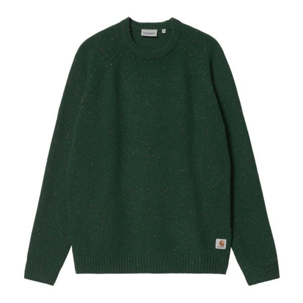 Carhartt Wip Anglistic Sweater in Speckled Grove Green