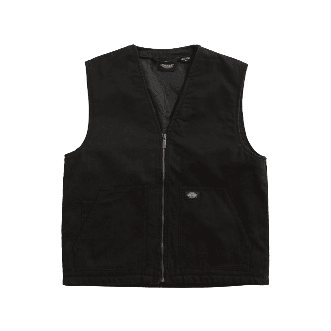 Dickies Duck Canvas Smr Vest in Stone Washed Black