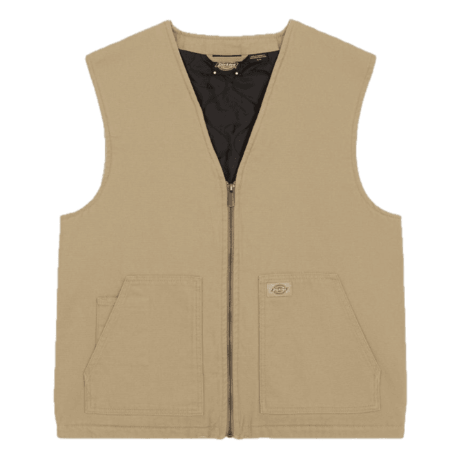 Dickies Duck Canvas Summer Vest in Stone Washed Desert Sand