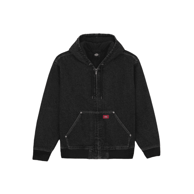 Dickies Hilham Lined Denim Hooded Bomber Black