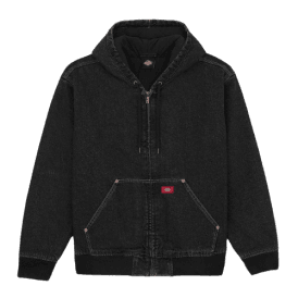 Dickies Hilham Lined Denim Hooded Bomber Black
