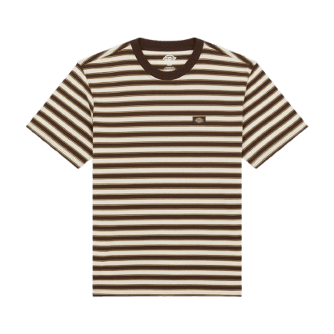Dickies Stripe Ss Tee Chocolate in Brown