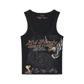 Ed Hardy Battle Fitted Vest Top Black
