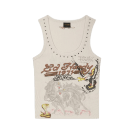 Ed Hardy Battle Fitted Vest Top Grey