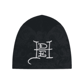 Ed Hardy Flaming Skull Beanie in Black