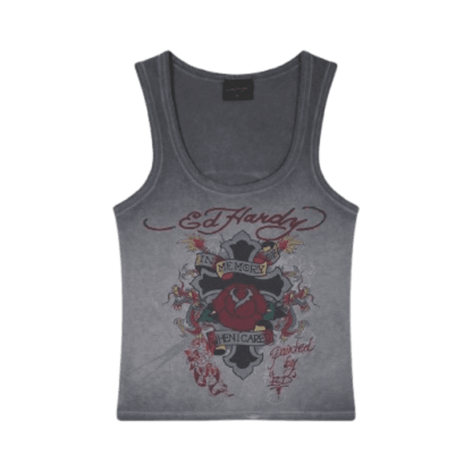 Ed Hardy In Memory Vest Top in Black