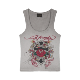 Ed Hardy In Memory Vest Top in Grey