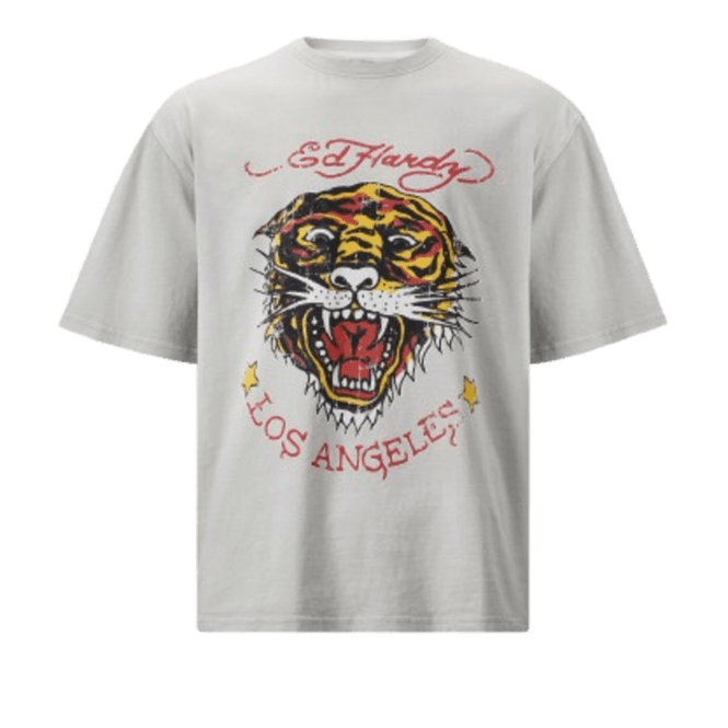Ed Hardy La Tiger Vintage T Shirt Grey