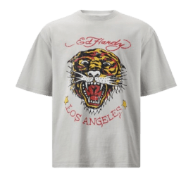 Ed Hardy La Tiger Vintage T Shirt Grey