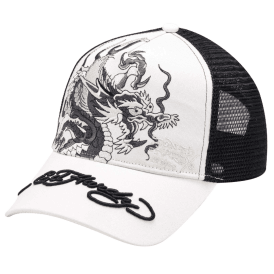 Ed Hardy Mono Giant Dragon Trucker - White/Black