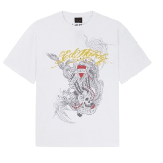 Ed Hardy Storming New York T-shirt in White