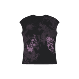 Ed Hardy Tattoo City Cap Sleeve Top in Black