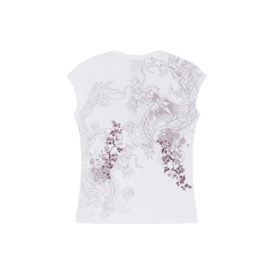 Ed Hardy Tattoo City Cap Sleeve Top in White