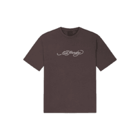 Ed Hardy Webbed Skull Graphic T-shirt Brown