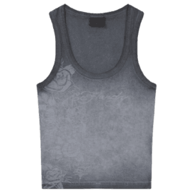 Ed Hardy Wmns Floral Tattoo Vest Blue/black