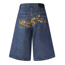 Ed Hardy Women's Dragon Crawl Jean Short Jort - Indigo Blue