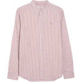 Farah Brewer Stripe Shirt in Coral Reef