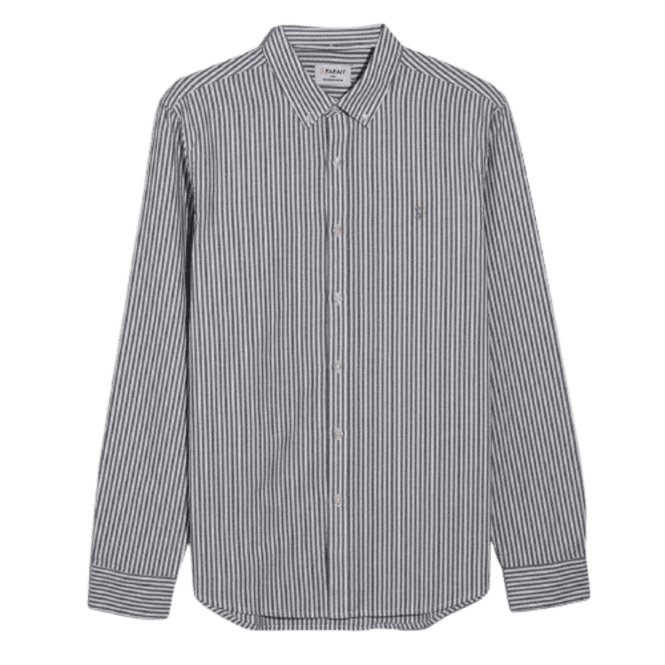 Farah Brewer Stripe Shirt in True Navy
