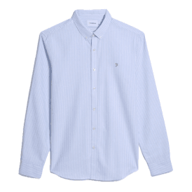 Farah Brewer Striped Long Sleeve Shirt - Sky Blue/White