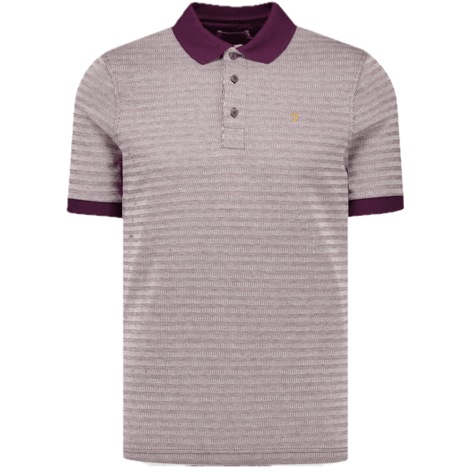 Farah Cotham Short Sleeve Polo Shirt - Bordeaux Red