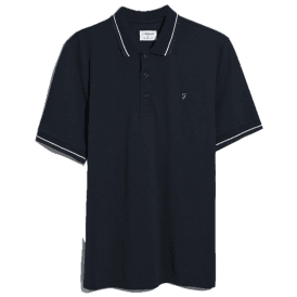 Farah Elton Short Sleeve Polo Shirt True - Navy