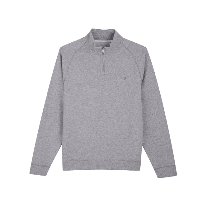 Farah Jim 1/4 Zip Jumper - Light Grey