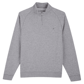 Farah Jim 1/4 Zip Jumper - Light Grey