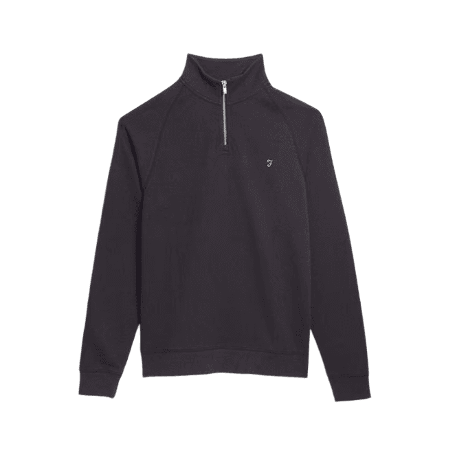 Farah Jim 1/4 Zip Sweatshirt - Black