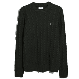 Farah Knight Cable Knit Sweater - Evergreen