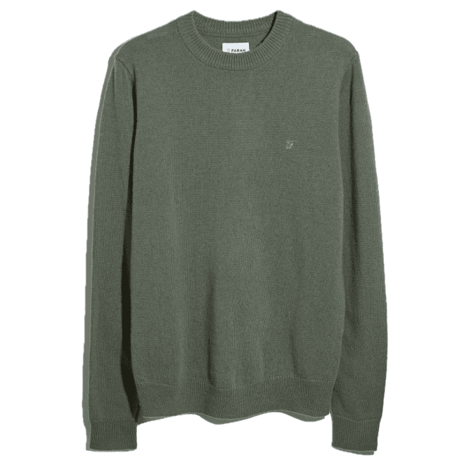 Farah Maidstone Crewneck Knitted Jumper - Tarragon