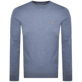 Farah Mullen Merino Wool Jumper - Chalk Blue