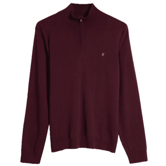 Farah Redchurch Merino Wool Jumper - Bordeaux Red