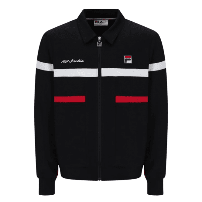 Fila Alex Cut And Sew Jacket in Black/fila Red/white