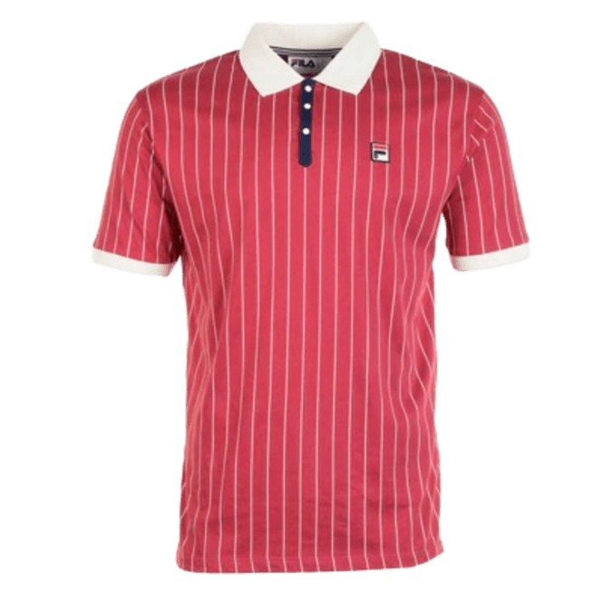 Fila Bb1 Classic Vintage Striped Polo Garnet/gardenia/fila Navy