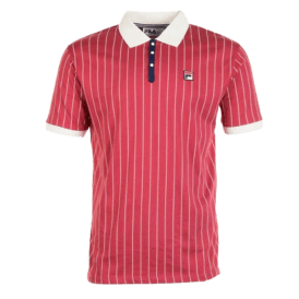 Fila Bb1 Classic Vintage Striped Polo Garnet/gardenia/fila Navy