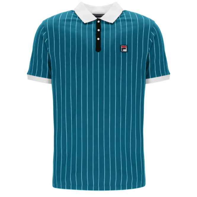 Fila BB1 Classic Vintage Striped Polo Shirt - Deep Lagoon/Gardenia/Black