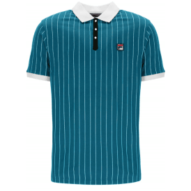 Fila BB1 Classic Vintage Striped Polo Shirt - Deep Lagoon/Gardenia/Black