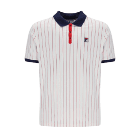 Fila BB1 Classic Vintage Striped Polo White, Fila Navy and Fila Red