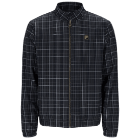 Fila Brio Printed Check Biker Neck Jacket in Black