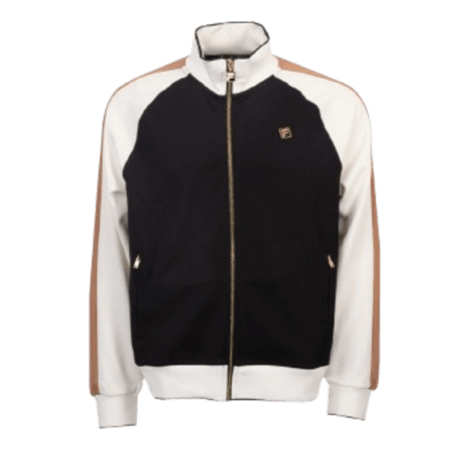 Fila Cory Colour Block Track Jacket in Black/white Down/raw Umber
