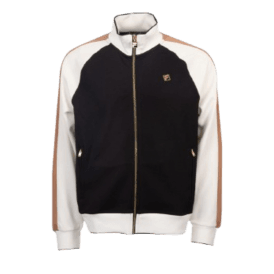 Fila Cory Colour Block Track Jacket in Black/white Down/raw Umber