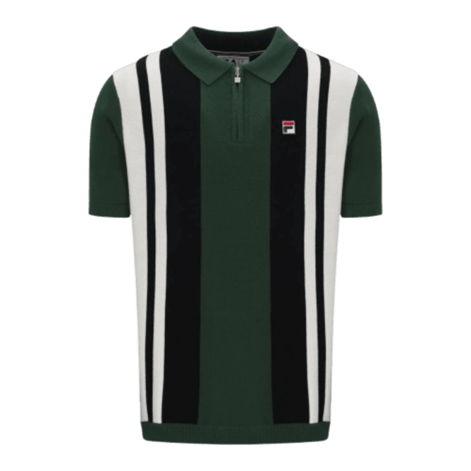 Fila Lazar Knitted Zip Polo Pine Needle/gardenia/black
