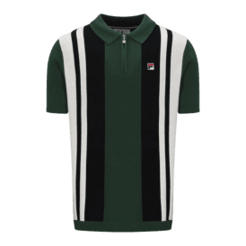 Fila Lazar Knitted Zip Polo Pine Needle/gardenia/black