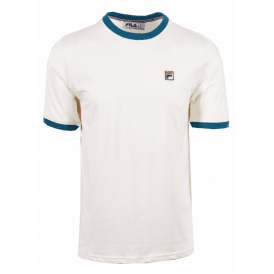 Fila Marconi Ringer T-Shirt - Gardenia/Deep Lagoon