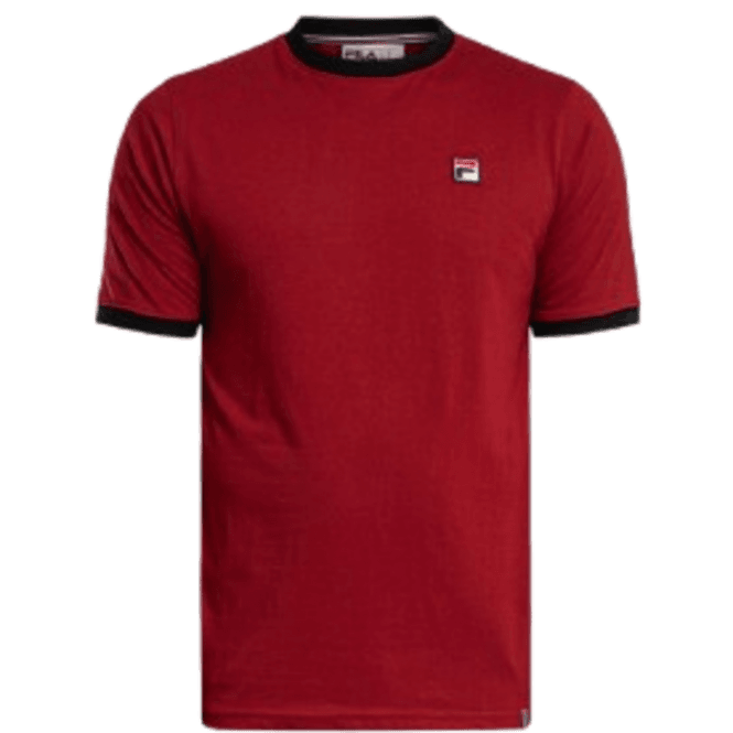 Fila Marconi Ringer T Shirt Sun Dried Tomato/black