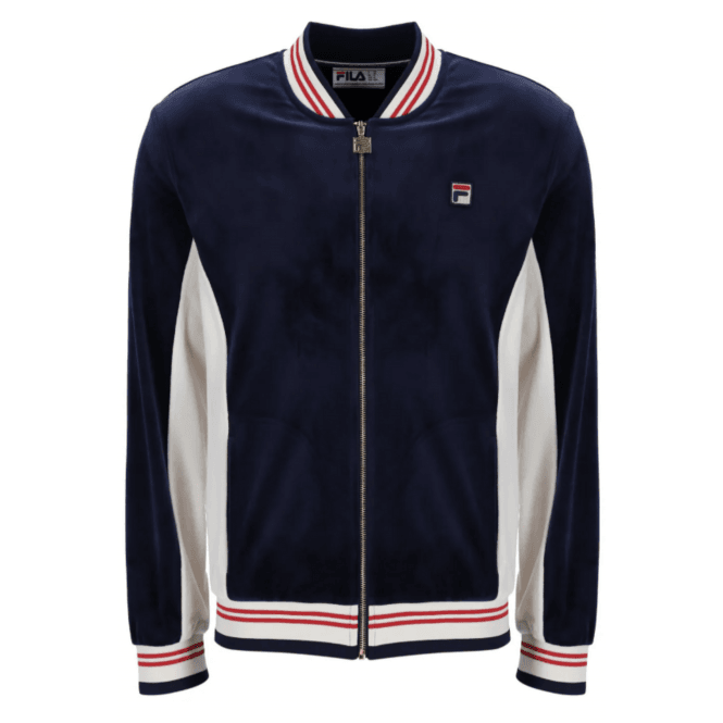 Fila Miguel Velour Archive Track Top - Fila Navy/Gardenia/Fila Red