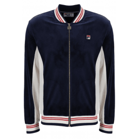 Fila Miguel Velour Archive Track Top - Fila Navy/Gardenia/Fila Red
