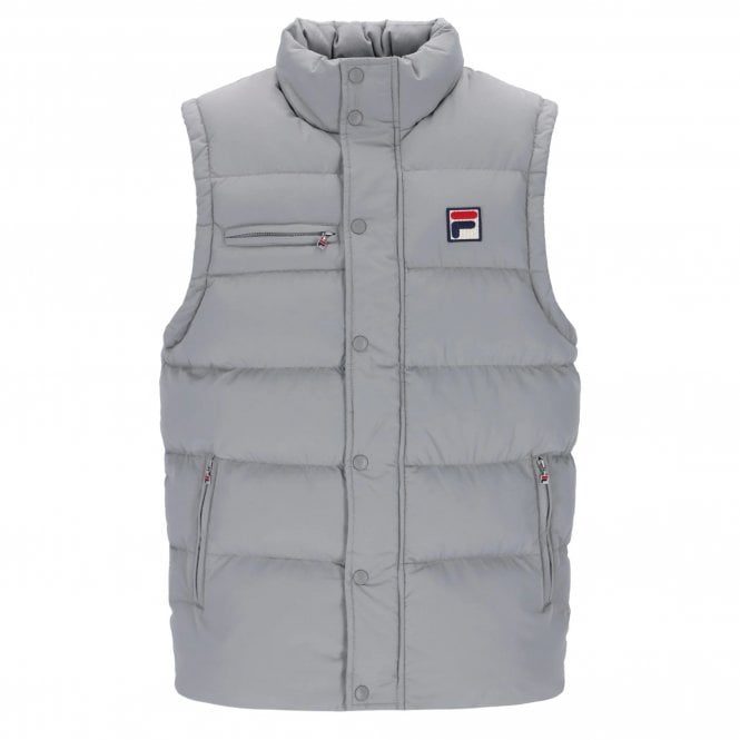 Fila Milton Archive Puffer Gilet in Sharkskin Grey