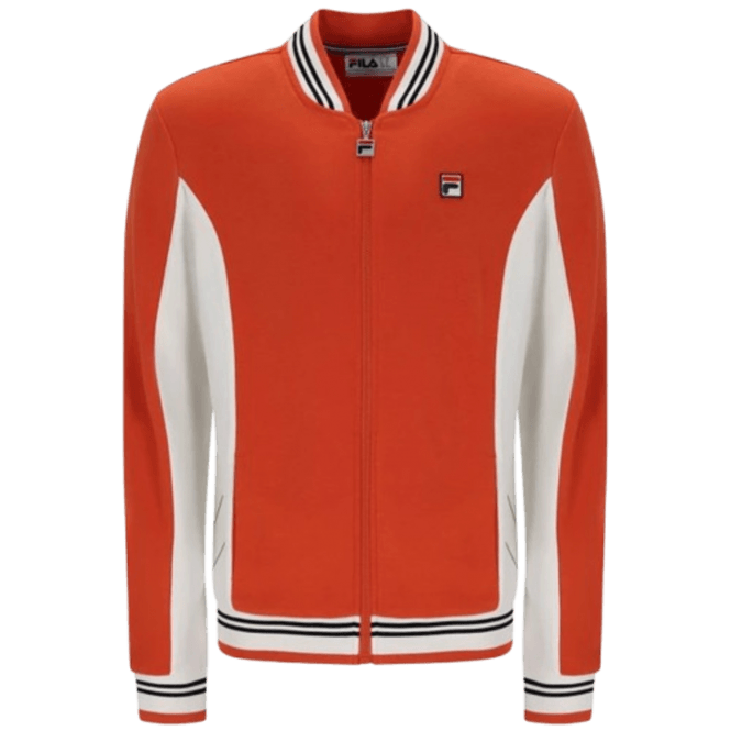Fila Settanta Baseball Track Jacket in Burnt Ochre/gardenia/black